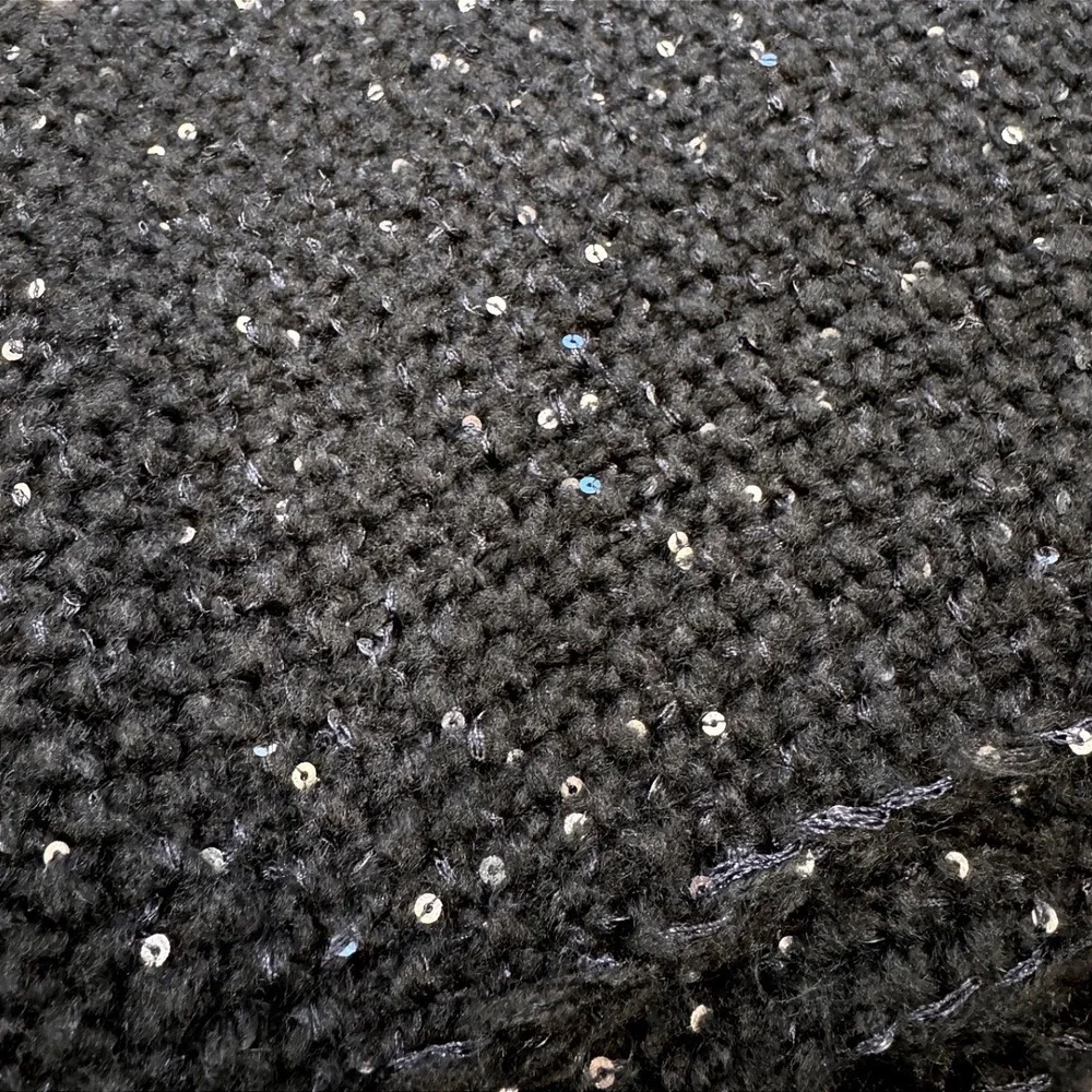 Womens Charcoal Grey Sequin Knit Infinity Scarf Sparkling Chunky Winter Cowl‎